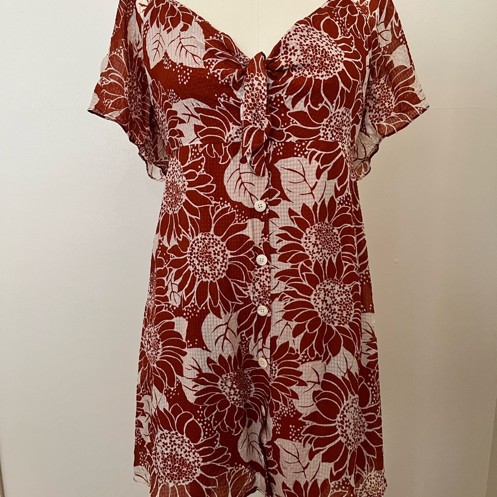 Madewell Terracotta Floral Dress
